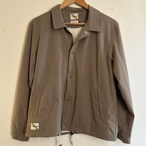 Tracksmith New England Men's Lightweight Coach Jacket Taupe Size M